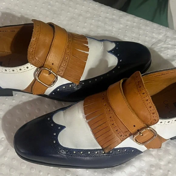 Elegant Tricolor Leather Loafers Beatnik Bessie 3 Tone women main image 2